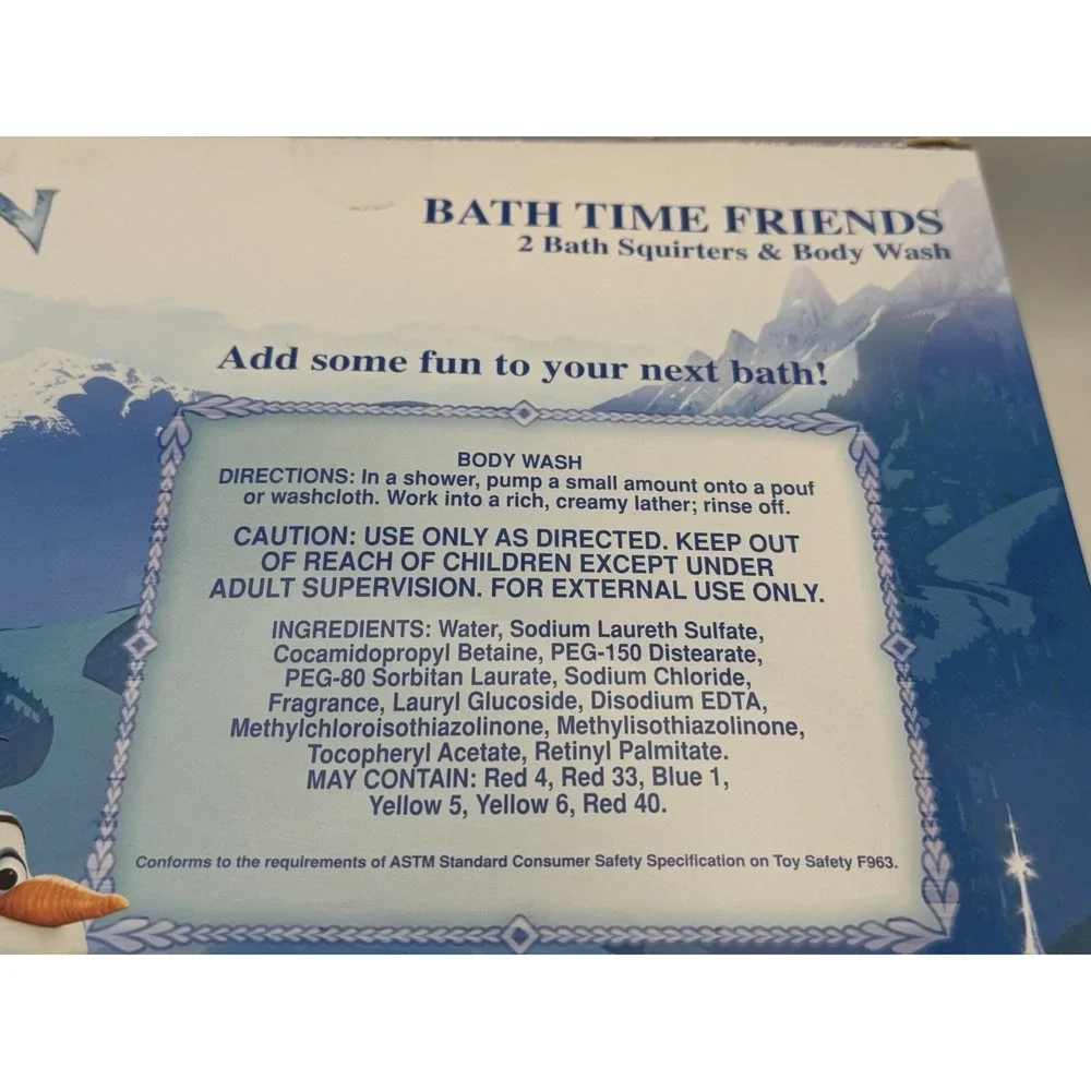 NEW‎ Disney Frozen Bath Time Friends One Dispenser with Body Wash Two Squirters